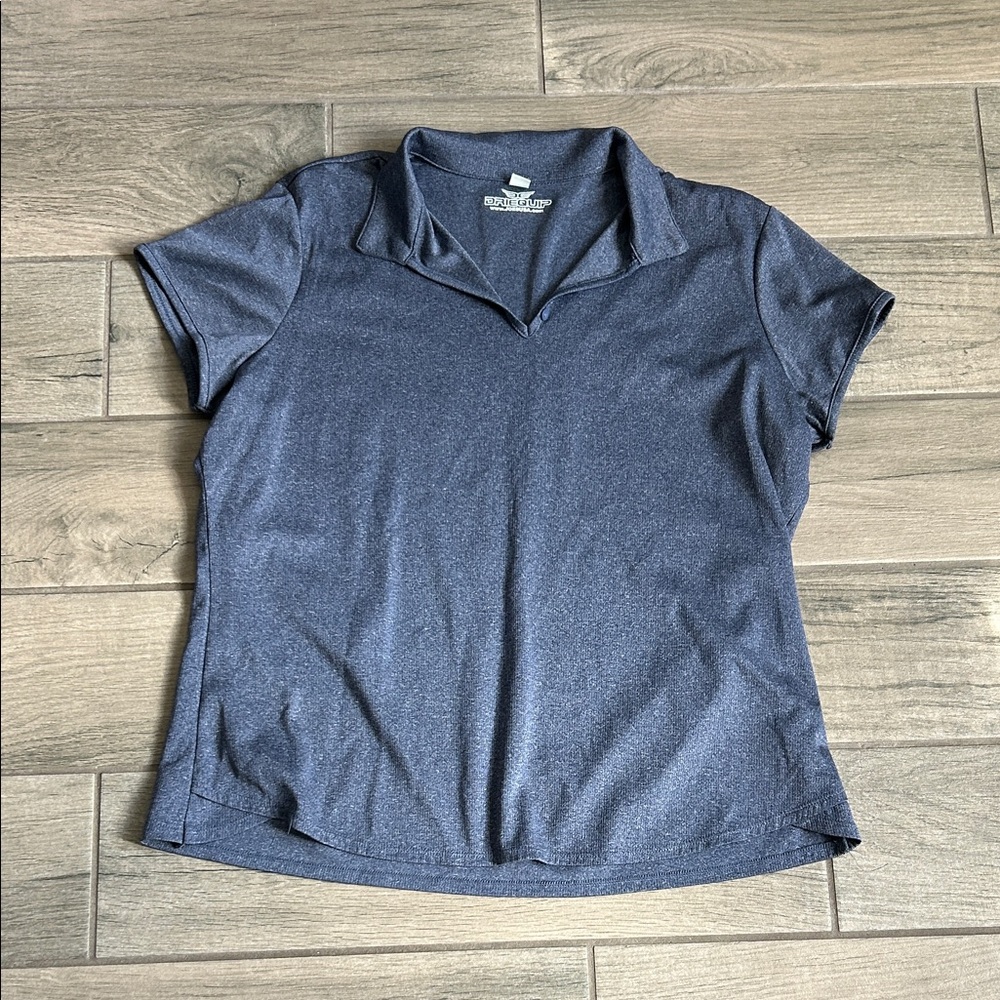 Women's Heathered Blue Short Sleeve Polo